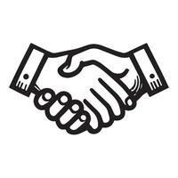 Two Hands Shaking in a Simple Line Art Business Deal vector