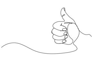 Continuous Line Thumbs Up Illustration vector