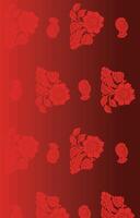 gradient red floral pattern vector