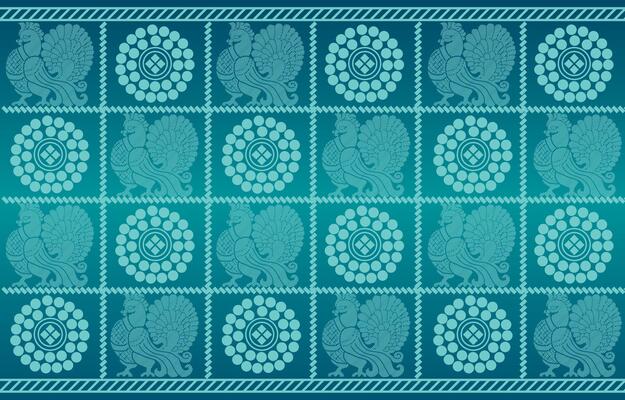 bird ornament for indian saree design