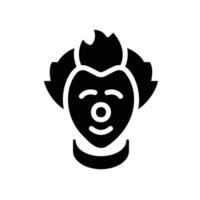 clown Glyph Icon White Background vector