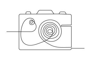 Simple illustration of camera continuous one line art design vector