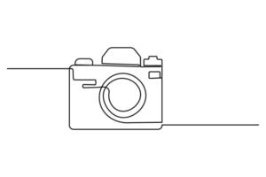 Illustration continuous camera one line drawing vector
