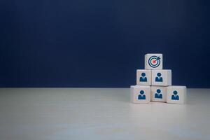 Human icons for target audiences, development of information exchange and customer service photo