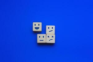 concept of happy and sad mood swings. Customer feedback Description photo