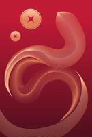 Year of the snake simple background illustration vector