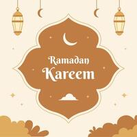 Ramadan kareem simple banner post template vector