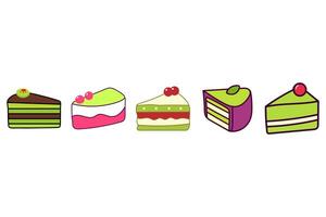 Cake illustration design set vector