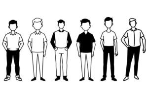 Standing Man Icon Set vector