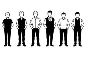 Standing Man Illustration Set vector