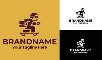Creative Skateboard Delivery Logo for Urban Couriers and Modern Logistics vector