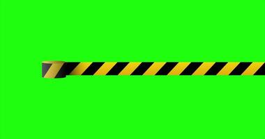 Warning tape and police line animation. Black and yellow line striped animation. Warning danger tape. Seamless animation video