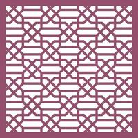 Traditional quatrefoil lattice pattern. Islamic window grille panel. Ornament in geometric arabian style. Template for laser cutting. Cnc router vector