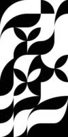 Geometry minimalistic artwork poster with simple shape and figure. Abstract stylized leaves and flowers pattern. Bauhaus style composition for print or laser cutting machine vector