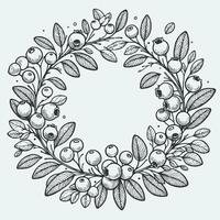 Decorative element with outline, Hand Drawn Spring tree blossoming branch, spring flowers. Isolated on white background. Design for cards, invitations, posters. vector