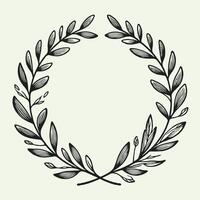 Laurel Motif, wreath symbol. A wreath with a green leaves. A wreath of decorative elements of plants, laurel foliate and wheat wreaths vector