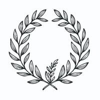 Laurel Motif symbol. A wreath with a leaves and a symbol for the winner of the contest. A wreath of decorative elements of plants vector