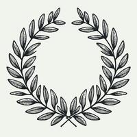 wreath, frame floral, ornament design, Laurel Motif, wreath symbol. A green leaves and a symbol for the winner of the contest. A wreath of decorative elements of plants vector