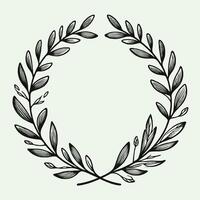 Laurel Motif, wreath symbol. A wreath with a green leaves and a symbol for the winner of the contest. A decorative elements of plants vector