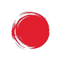 Red circle brush isolated on white background. Red circle brush stroke. For stamp, seal, ink and paintbrush design template. Grunge hand vector
