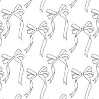 Seamless pattern with ribbon bows. Elegant coquette ribbon background. vector