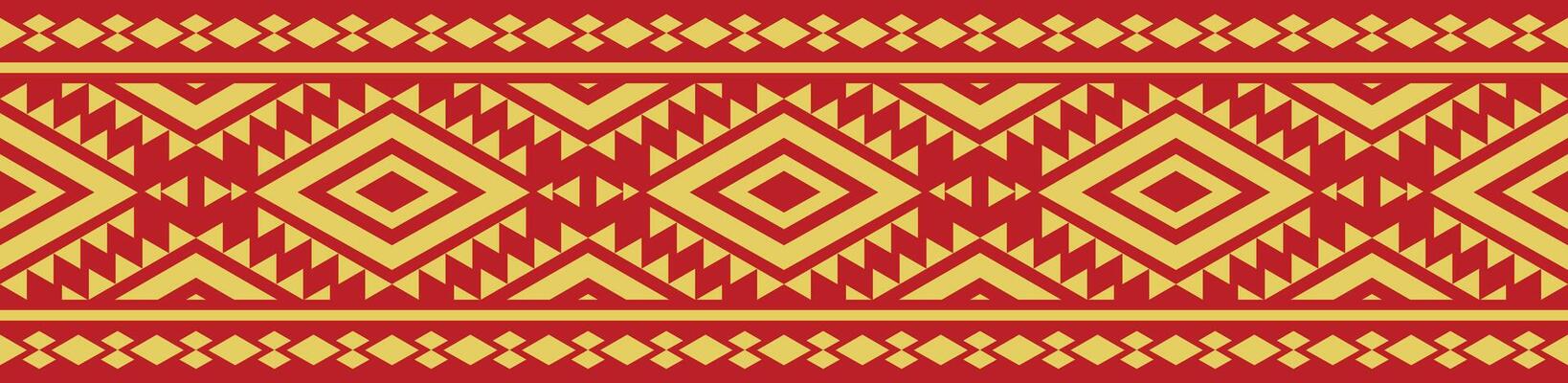 Mexican Ethnic Geometric Style Border for Decorative Fabric and Apparel.