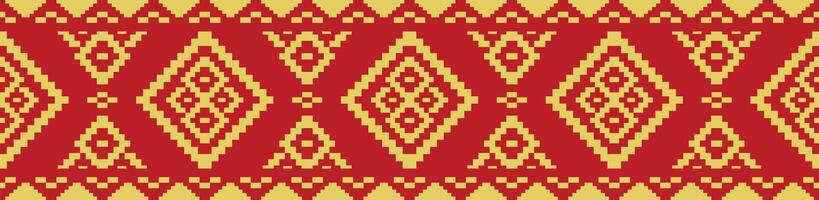 Native American and African Ethnic Ornament Border for Authentic Textile Craft. vector
