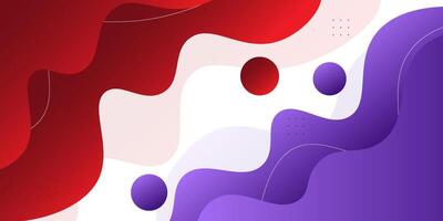 Red and purple geometric business banner design. Creative banner design with wave and line shape as template. Simple design on white horizontal banner. Eps10 vector