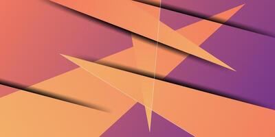 Abstract orange gradient overlapping background with 3d look design. Overlapping triangles with shadow pattern. Cool and fancy design. eps10 vector