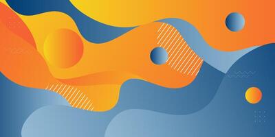 Abstract orange and blue background with simple wavy shapes. Fresh and bright orange design. Popular and modern with 3d shadow concept. eps10 vector