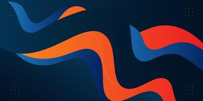 Modern dark blue and orange geometric business banner design. Creative banner design with wave and line shape as template. Simple horizontal banner. vector