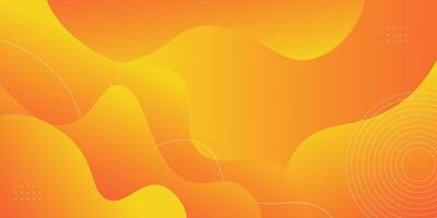Orange gradient wave background with geometric circle shape elements. Colorful orange wave design. Simple and elegant concept. eps10 vector