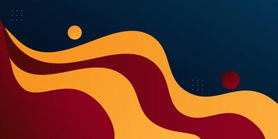 Geometric wavy business banner design in dark red and orange. Creative banner design with wave shape template Simple horizontal banner. vector