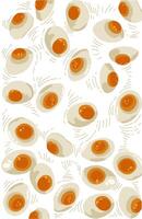 Mini egg candys pattern issolated on white. White and yellow color texture for fabric vector