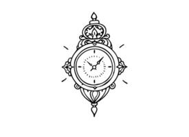 Elegant Vintage Clock Illustration Intricate Wall Clock Design vector