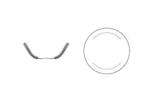 Minimalist Laurel Wreath and Circular Frame Design. vector