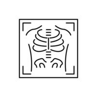 X-ray line icon. Simple outline style. Radiology, chest, scan, medical, skeleton, bone, technology, medical concept. illustration isolated on white background. Thin line.Web vector