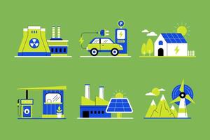 Illustration of Diverse Energy Sources vector