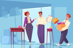 Office Workers in a Modern Workspace vector