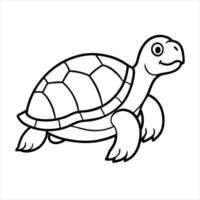 Turtle line art on white background vector