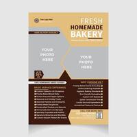 editable fresh homemade bakery flyer design template layout vector
