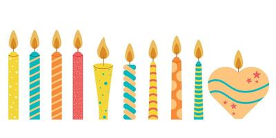 Birthday candle set graphics vector