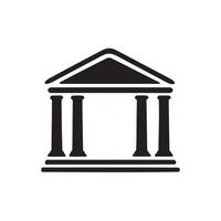 A bank in building icon silhouette on white background vector
