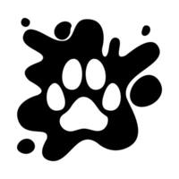 Splatter with paw dog print design. vector