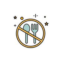 icon prohibited from eating during the fasting month vector