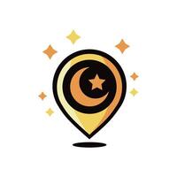 Islamic symbol flat icon isolated on white background, islamic maps icon ramadan vector