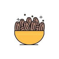 icon of a plate of dates for breaking the fast vector