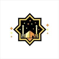 mandala icon with mosque illustration in it vector