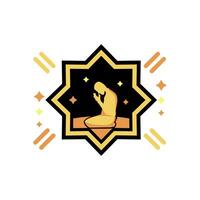icon of man praying in mandala pattern vector