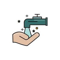 hand icon taking ablution water vector